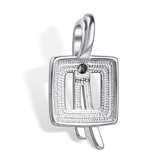 Подвеска из серебра с агатом и фианитами 