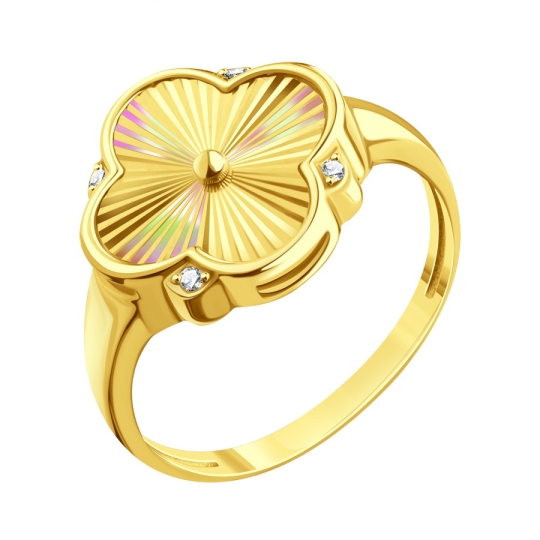 Серьги из белого золота с алмазной гранью и фианитами