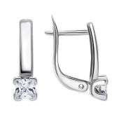Серьги из серебра с фианитами