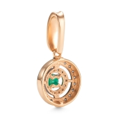 Подвеска из золота с бриллиантами, коньячными бриллиантами и изумрудом