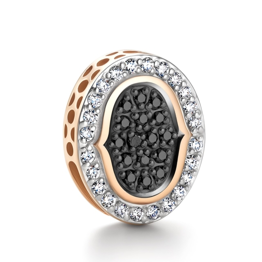 Кольцо-трансформер из золота с бриллиантами и черными бриллиантами