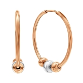 Серьги-конго из комбинированного золота