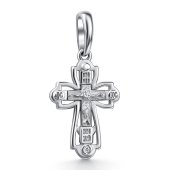 Подвеска-крест из серебра с бриллиантом