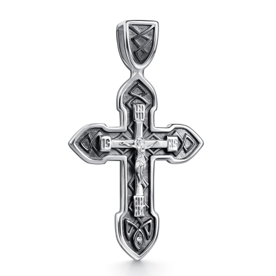 Подвеска-крест из серебра