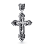 Подвеска-крест из серебра с бриллиантом