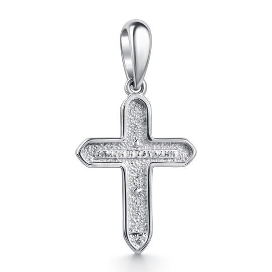 Подвеска-крест из серебра с чернением