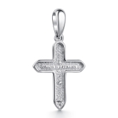 Подвеска-крест из серебра с бриллиантом