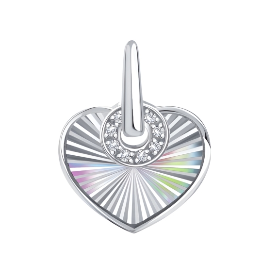 Подвеска из золота с алмазной гранью и фианитами