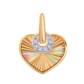 Подвеска из золота с алмазной гранью и фианитами