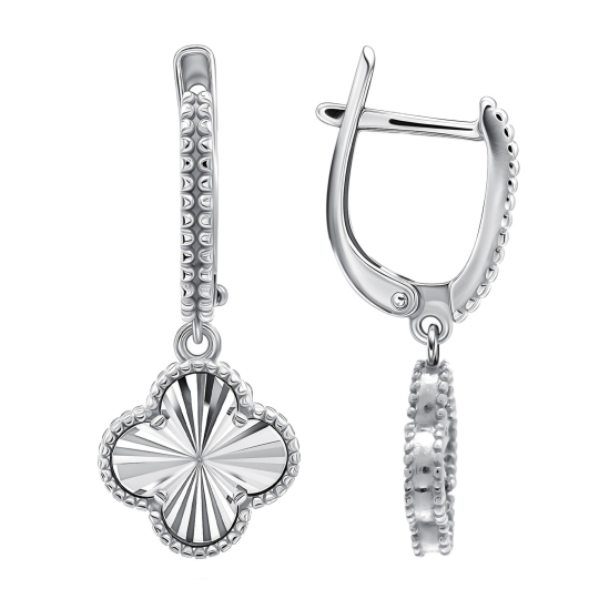 Серьги из серебра с фианитами