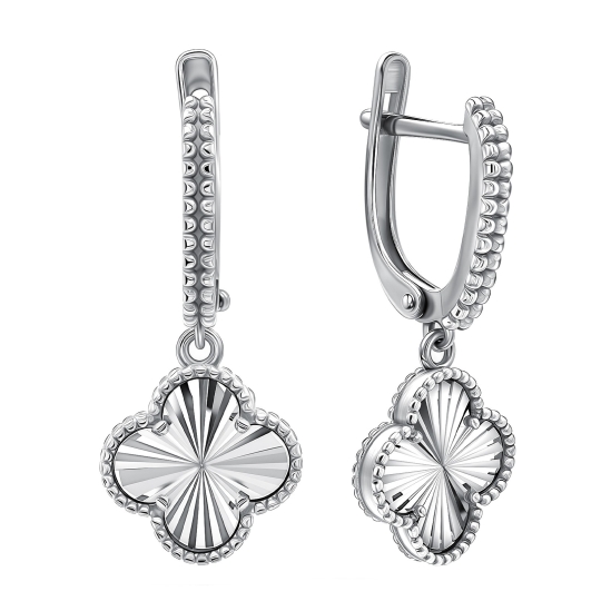 Серьги из серебра с фианитами