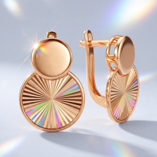 Серьги из золота со Swarovski Zirconia и фианитами