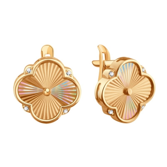 Серьга одиночная из золота с фианитом