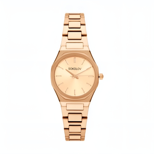 Женские стальные часы с фианитами