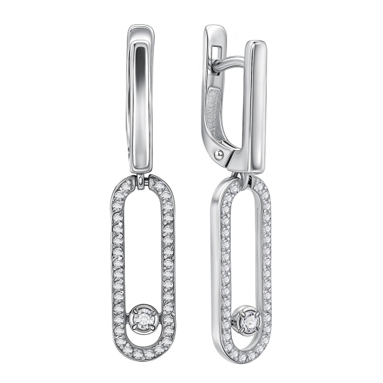 Кольцо из серебра с фианитами