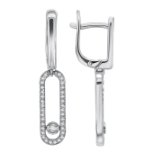 Серьги из серебра с фианитами