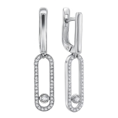 Серьги из серебра с фианитами