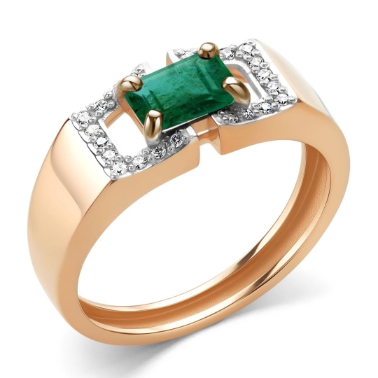 Кольцо из золота с фианитами 