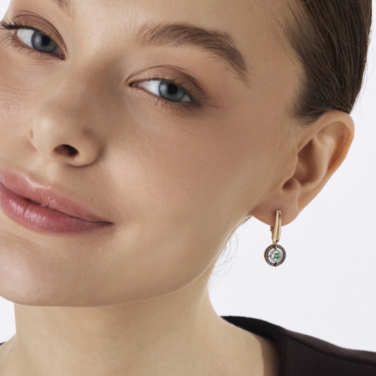 Серьги из лимонного золота с алмазной гранью