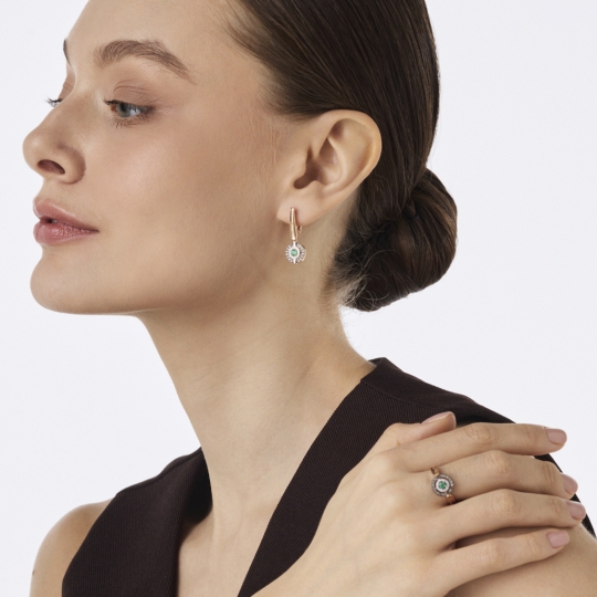 Серьги из лимонного золота с алмазной гранью