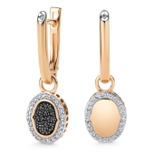 Серьги-трансформеры из золота с бриллиантами и черными бриллиантами