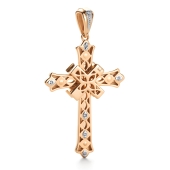 Подвеска-крест из золота с бриллиантами