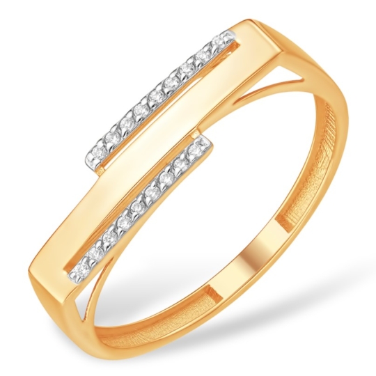 Кольцо из золота с фианитами 