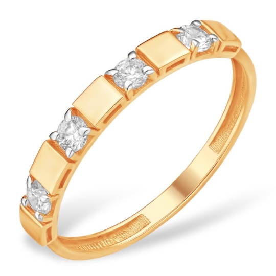 Кольцо из золота с бриллиантами и изумрудом