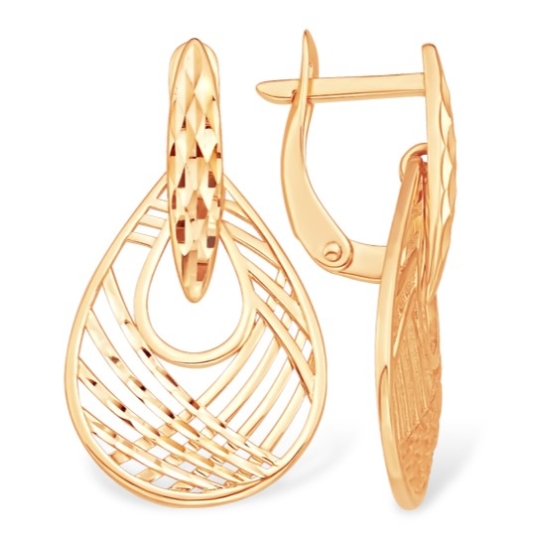 Серьги из золота с фианитами