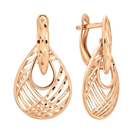 Серьги из золота с фианитами