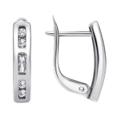 Серьги из серебра с фианитами