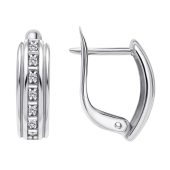Серьги из серебра с фианитами