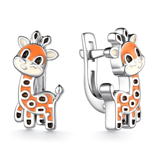 Серьги из серебра с фианитами 