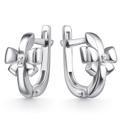Серьги из серебра с фианитами