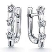 Серьги из серебра с фианитами