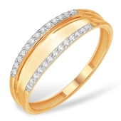 Кольцо из золота с фианитами