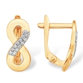 Серьги из золота с фианитами