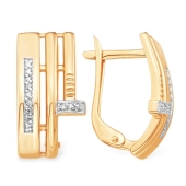 Серьги из золота с фианитами