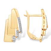 Серьги из золота с фианитами