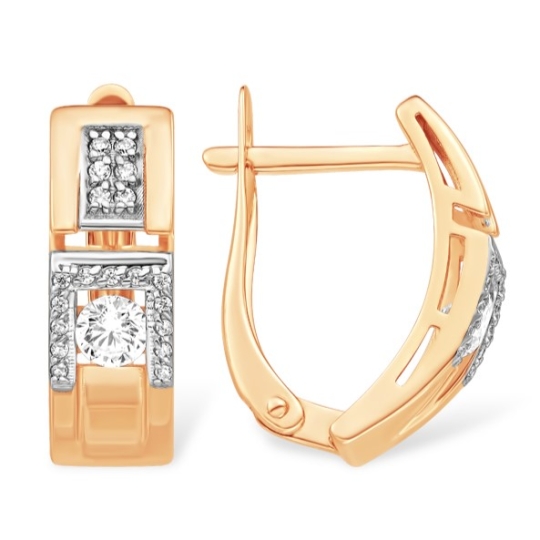 Серьги из золота с жемчугом и фианитами