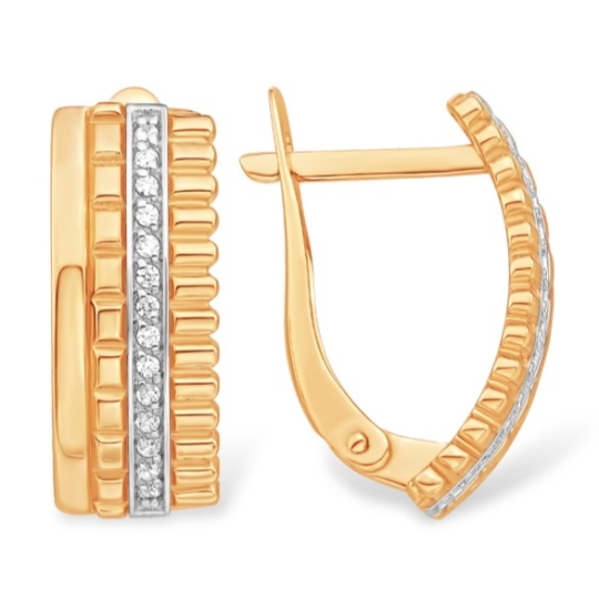 Серьги из золота с фианитами 