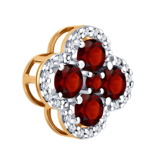 Подвеска из серебра с фианитами 