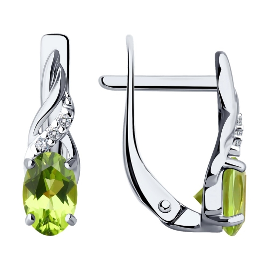 Серьги из серебра с ювелирными кристаллами