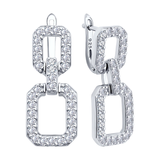 Серьги из серебра с позолотой 