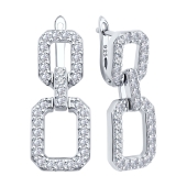 Серьги из серебра с фианитами