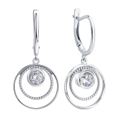 Серьги из серебра с фианитами