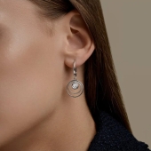 Серьги из серебра с фианитами