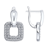 Серьги из серебра с фианитами