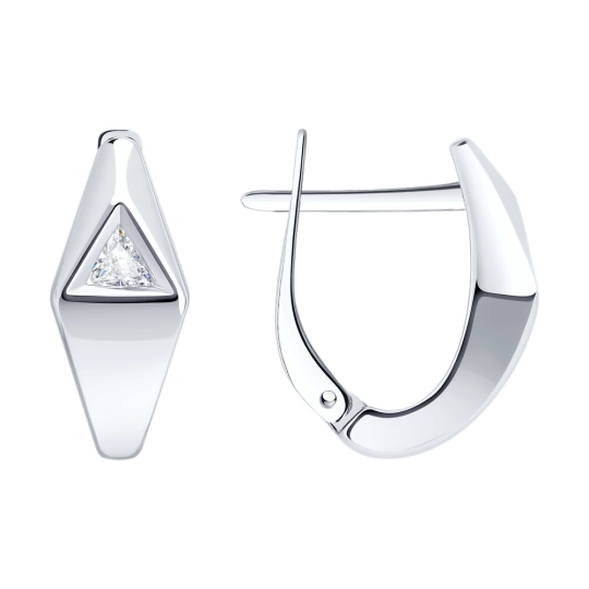 Серьги из серебра с фианитами