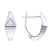 Серьги из серебра с фианитами